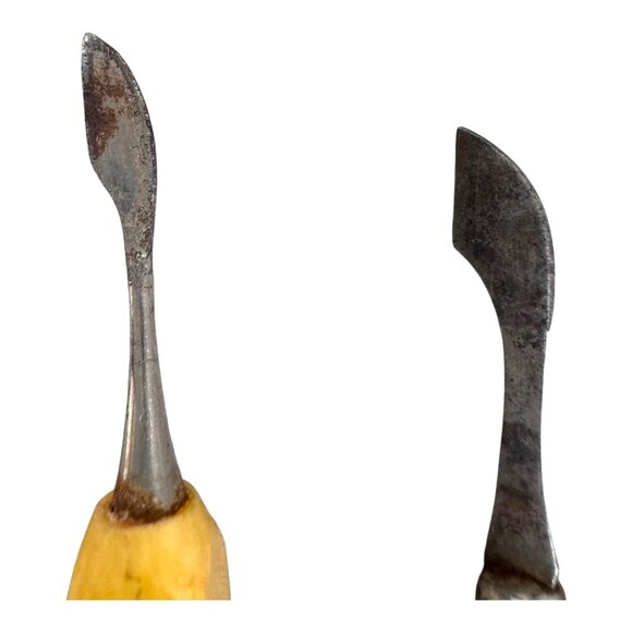 Set Of 3 Vintage Celluloid Nail Cleaning Tools Steel Blades & Victorian Antique - Picture 3 of 7